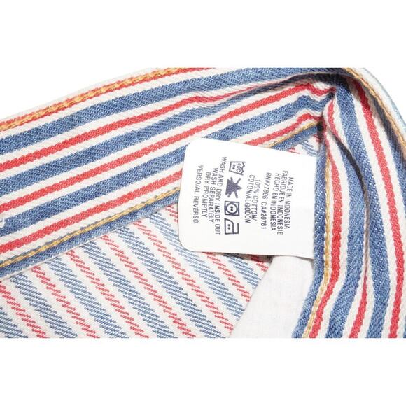 Vintage Tommy Jeans Red White Blue Striped Flare Pants Size 3 Y2K 90s Retro USA - Picture 3 of 16